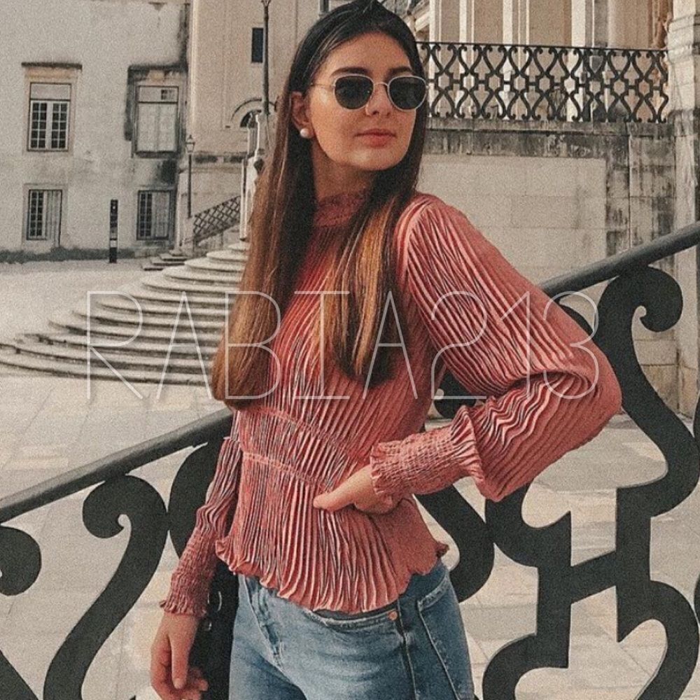 ZARA PLEATED BLOUSE - Picture 1 of 10